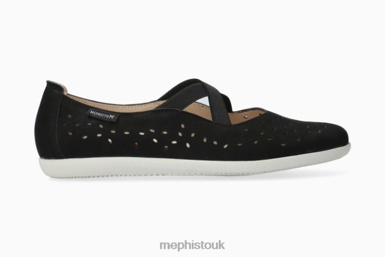 Women F0ND28 KARLA PERF BLACK Mephisto Flats