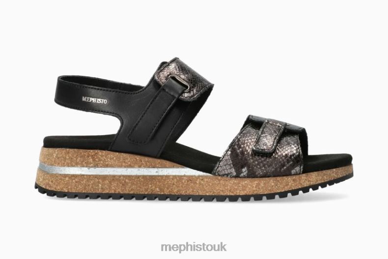 Women F0ND244 JADE BLACK Mephisto Sandals